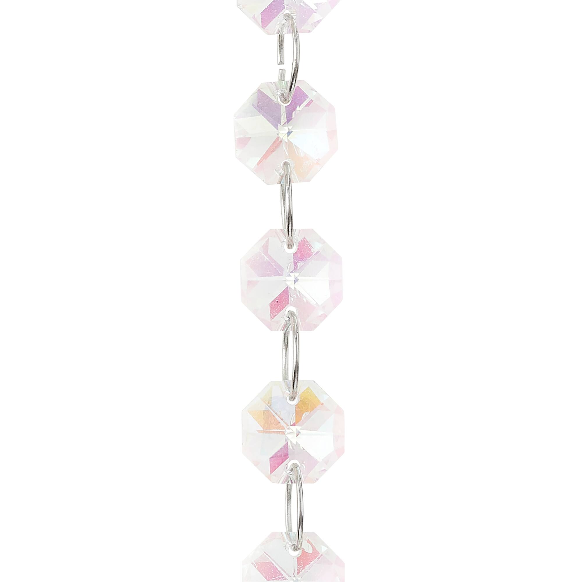 9 Pack: Aurora Borealis Crystal Faceted Glass Lentil Beads, 14mm by Bead Landing™